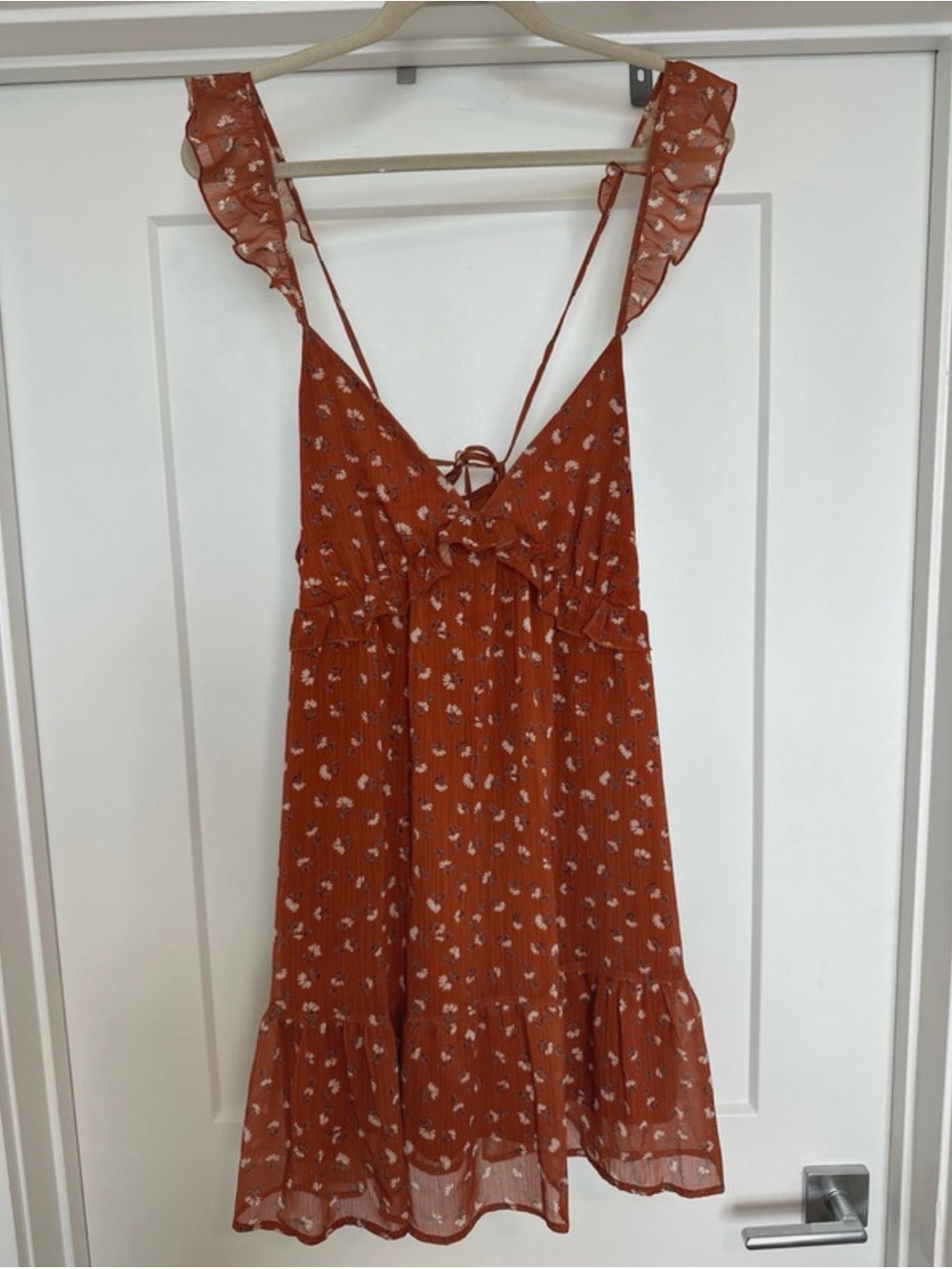 Western Rust Floral Ruffle Sundress - Women